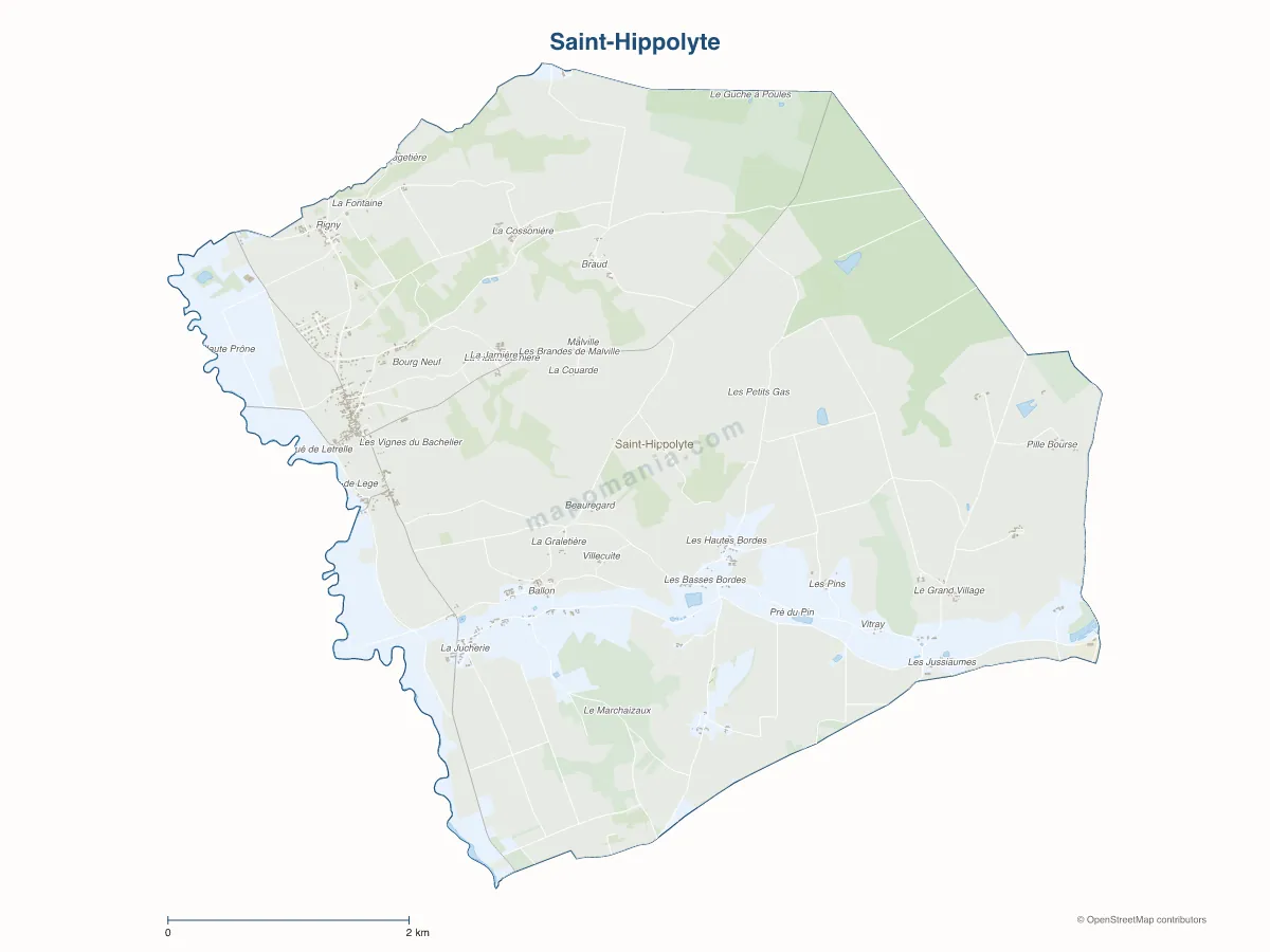 Carte de Saint-Hippolyte à personnaliser