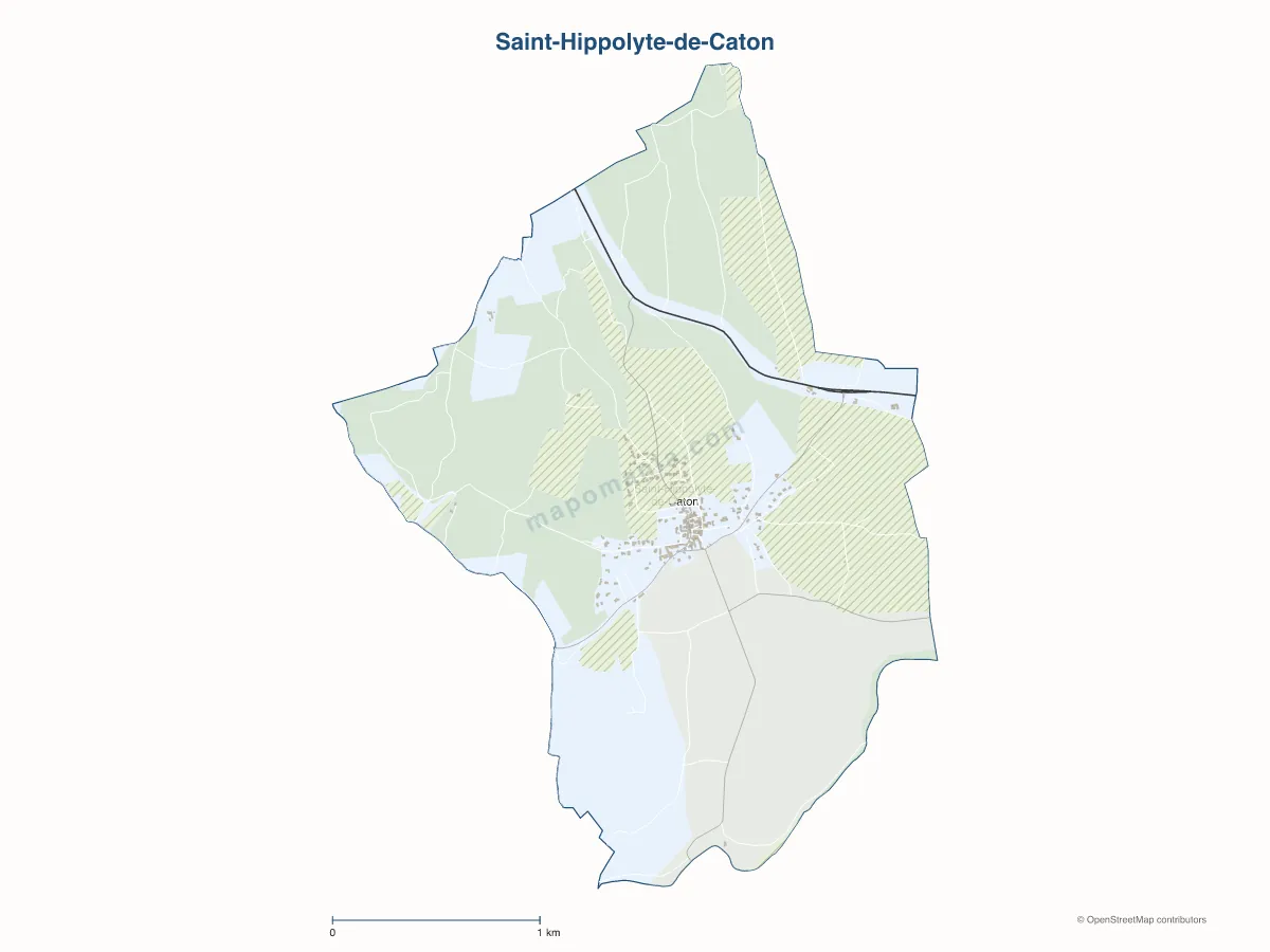 Carte de Saint-Hippolyte-de-Caton à personnaliser