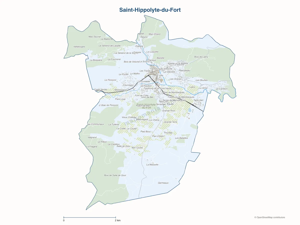 Carte de Saint-Hippolyte-du-Fort à personnaliser