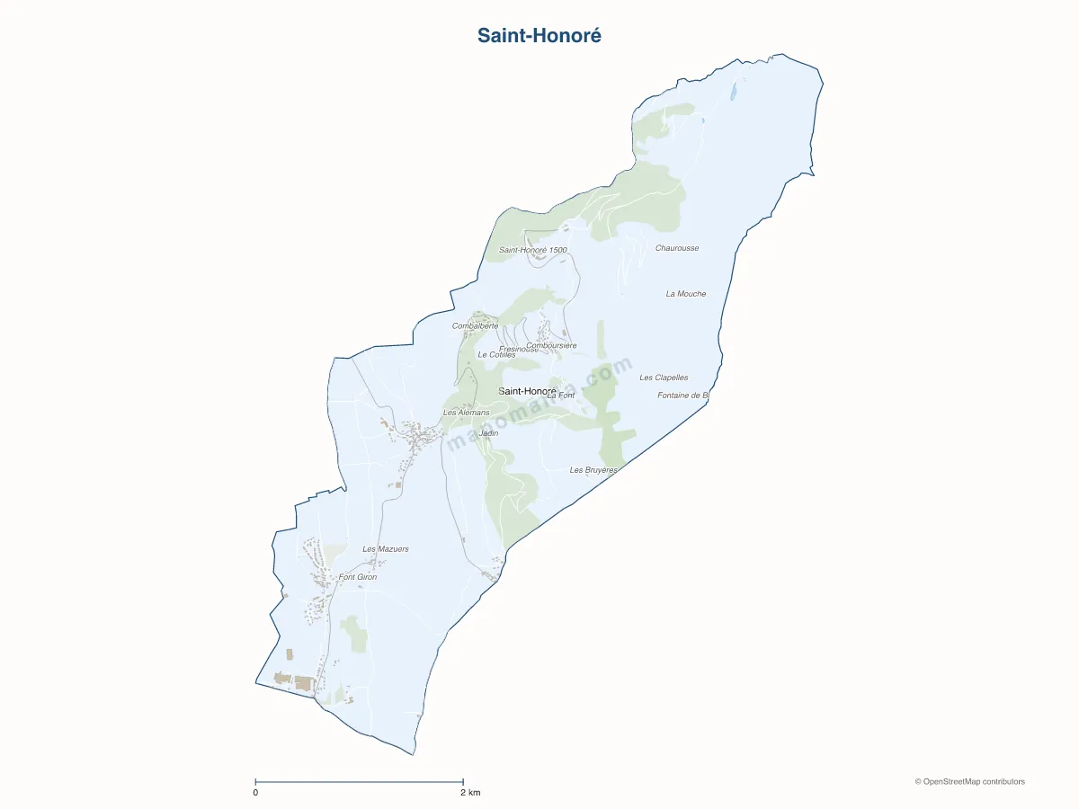 Carte de Saint-Honoré à personnaliser