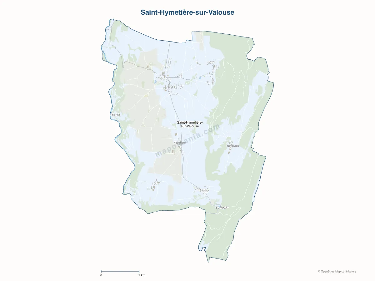 Carte de Saint-Hymetière-sur-Valouse à personnaliser