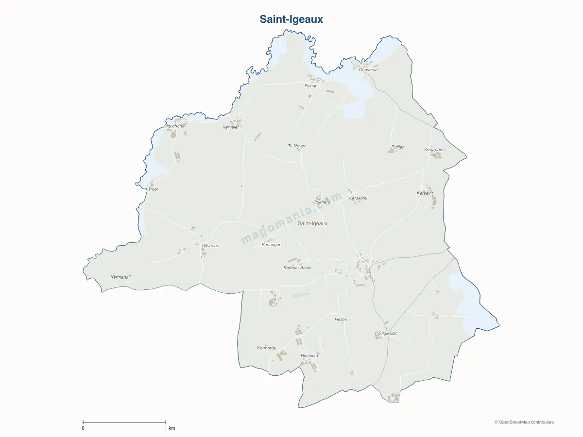 Carte de Saint-Igeaux à personnaliser