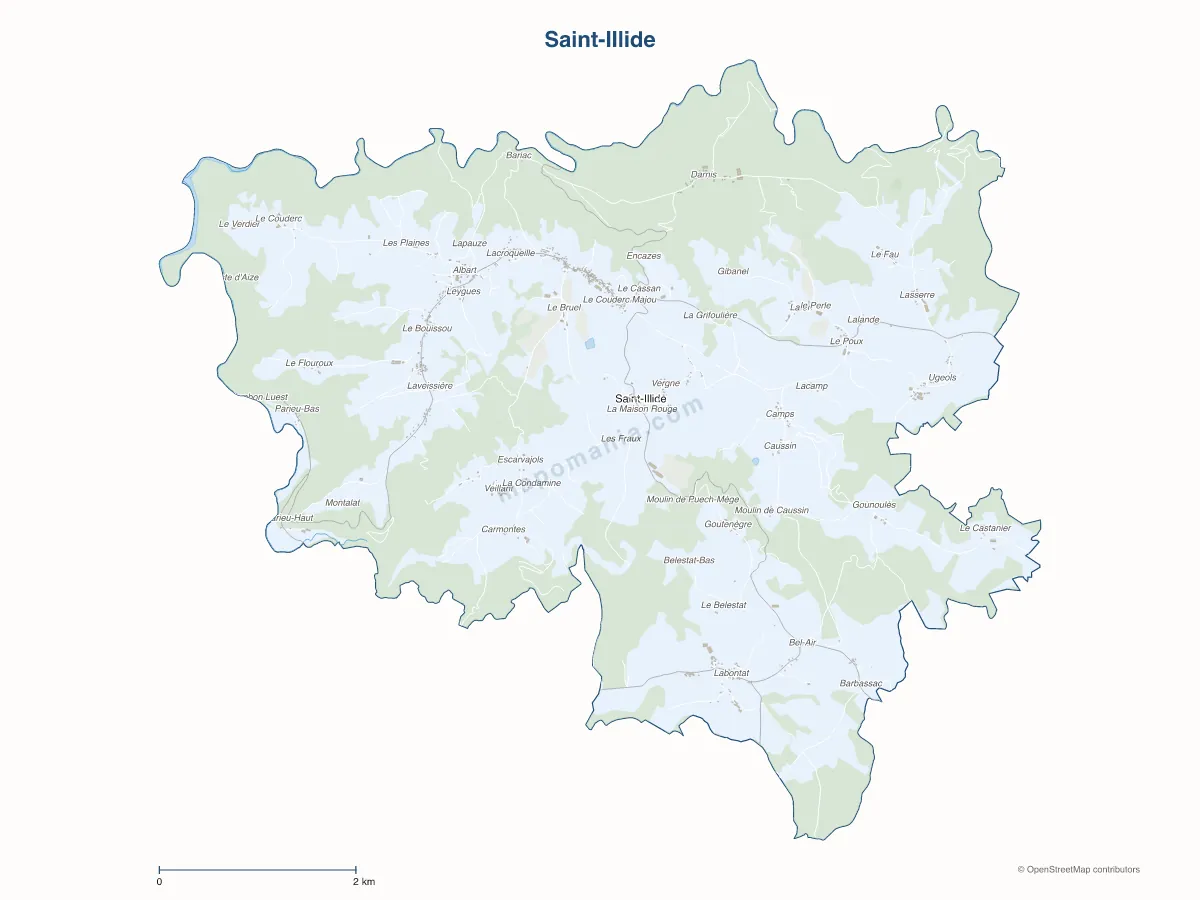 Carte de Saint-Illide à personnaliser
