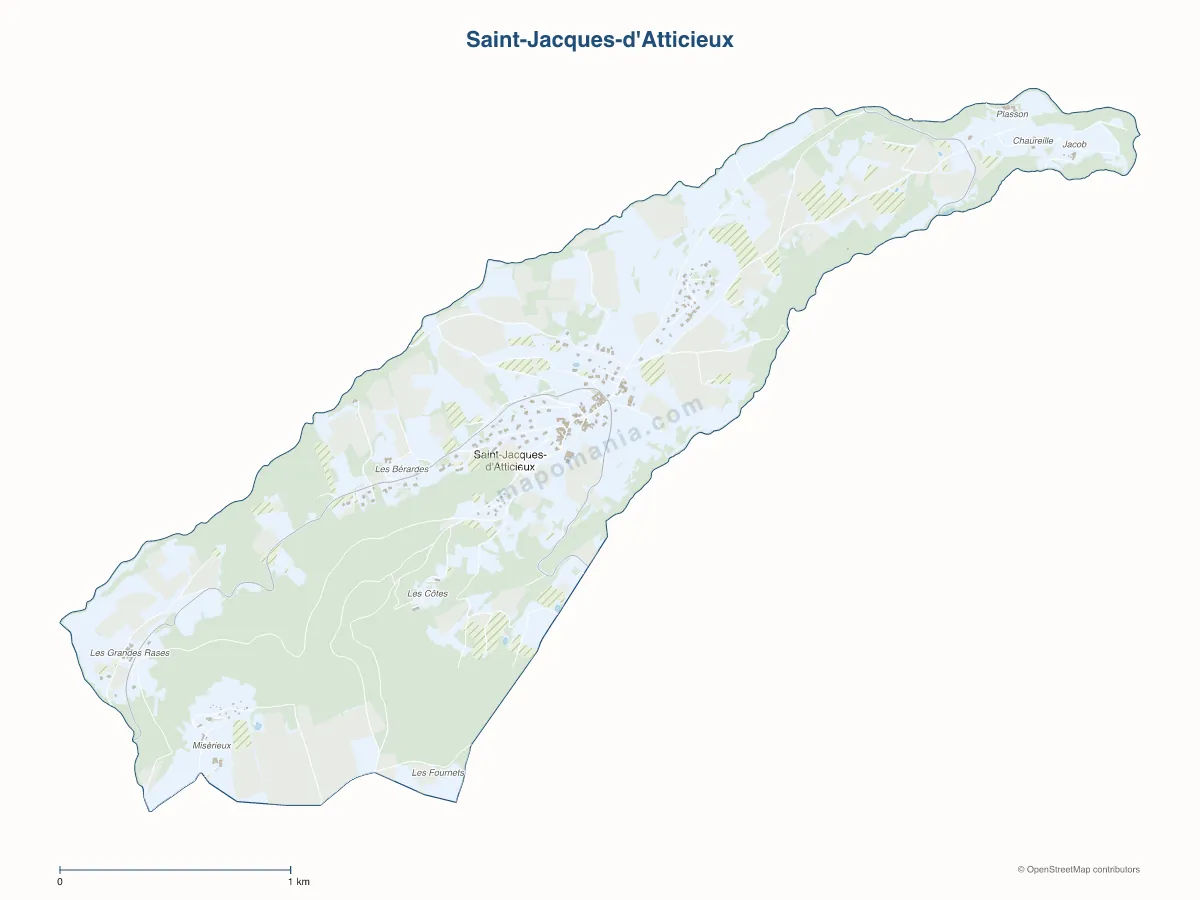 Carte de Saint-Jacques-d'Atticieux à personnaliser