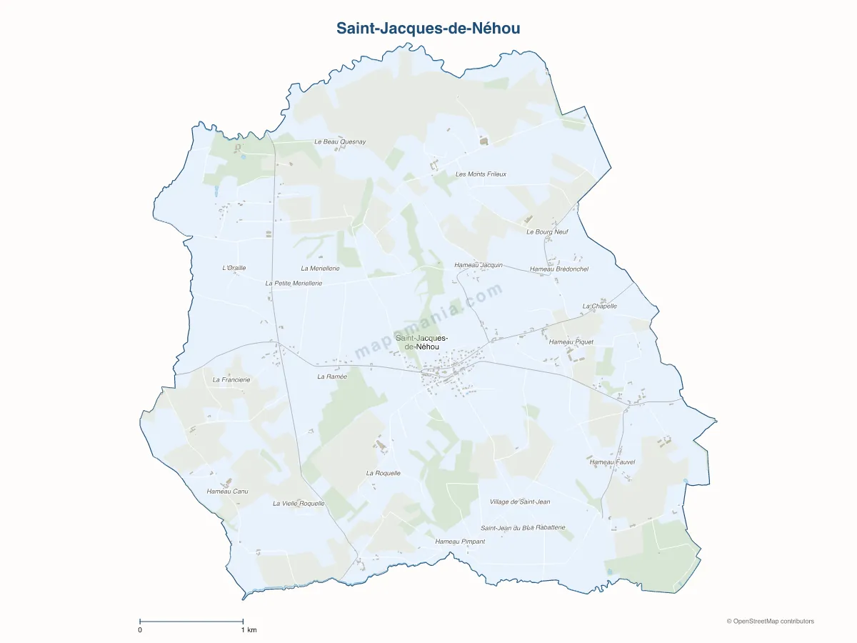 Carte de Saint-Jacques-de-Néhou à personnaliser