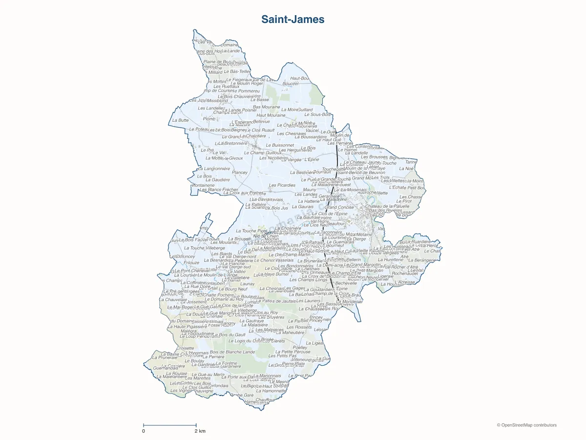 Carte de Saint-James à personnaliser