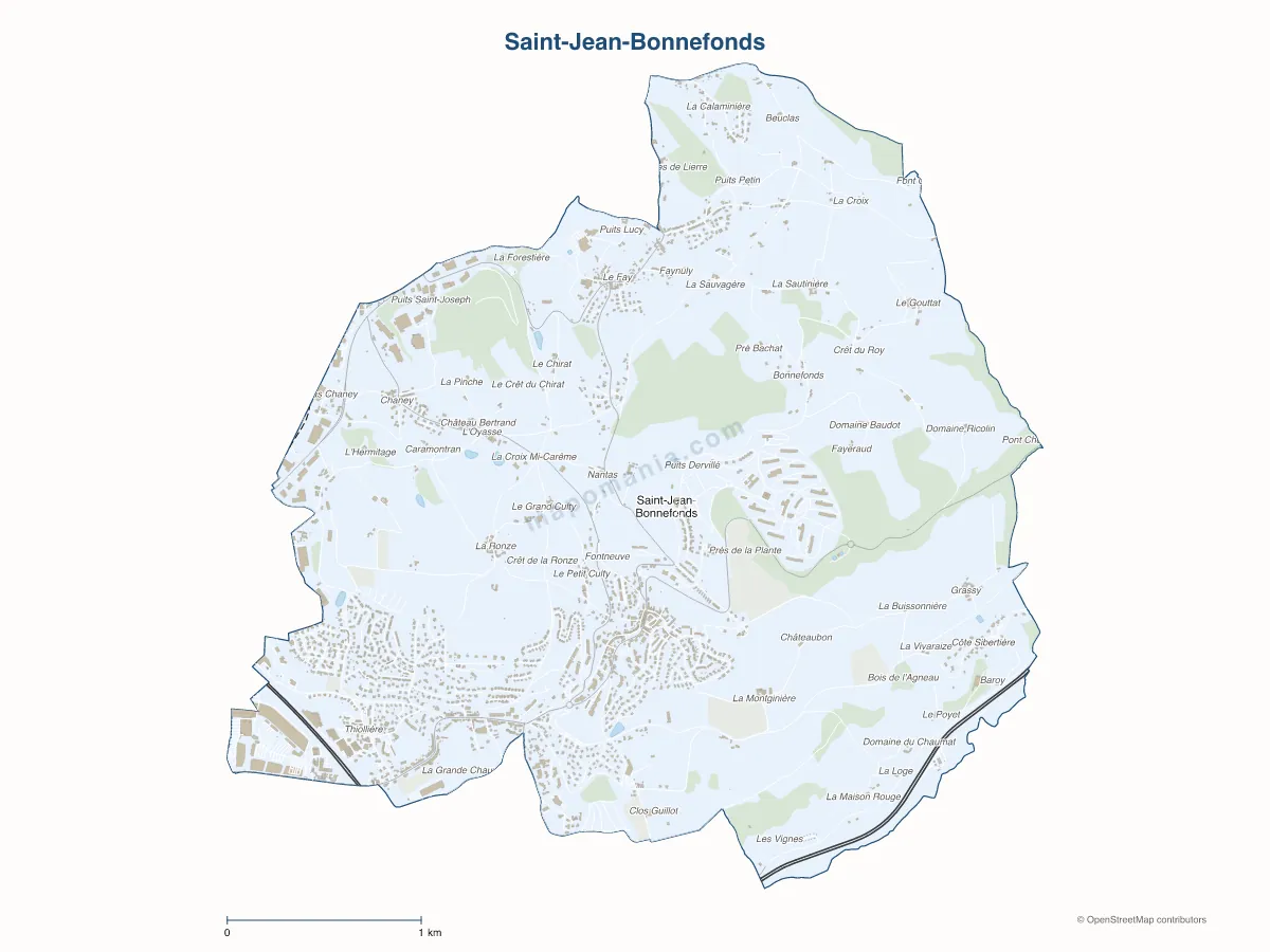 Carte de Saint-Jean-Bonnefonds à personnaliser