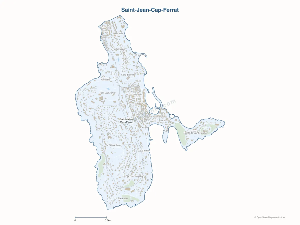 Carte de Saint-Jean-Cap-Ferrat à personnaliser
