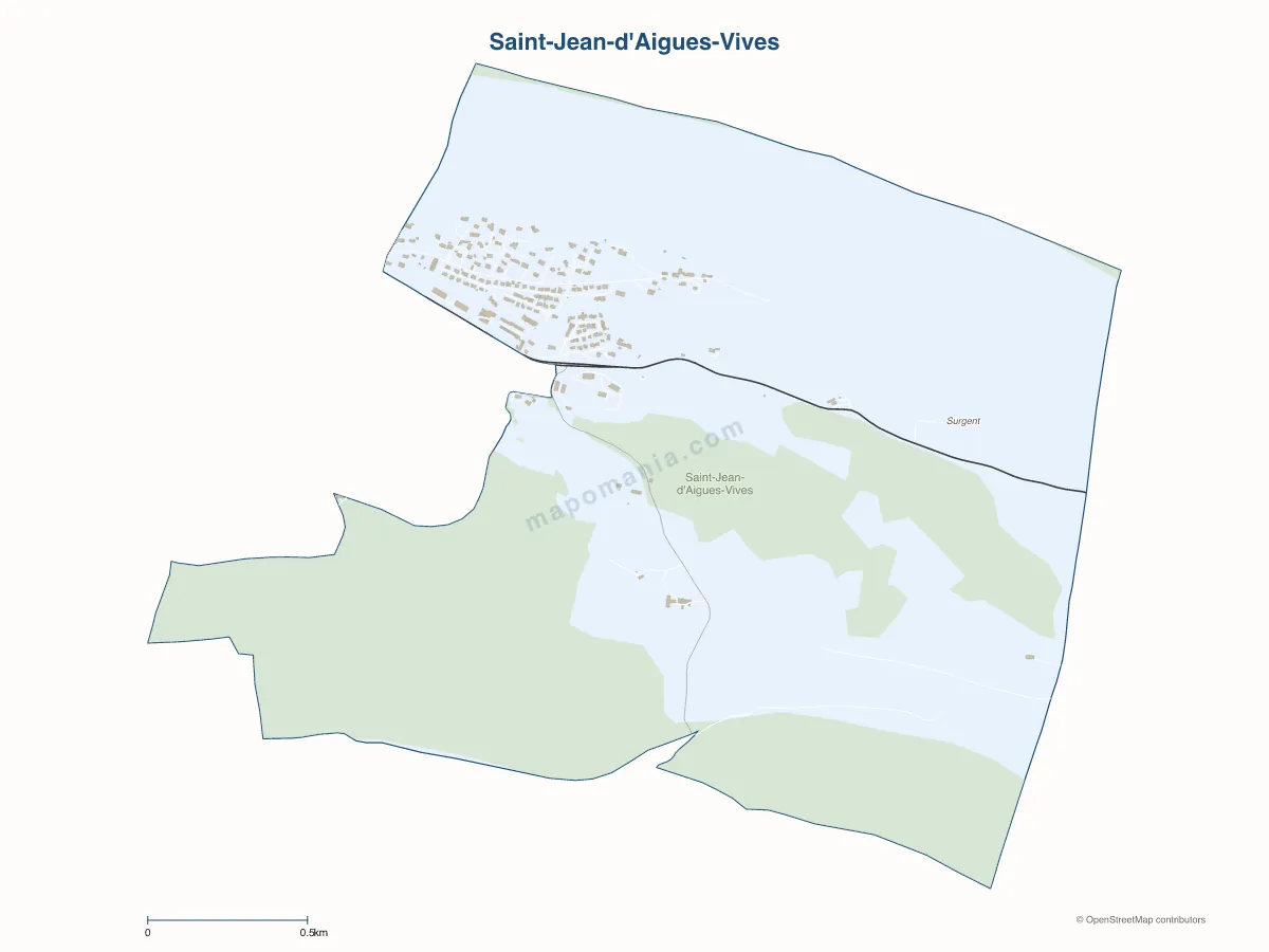 Carte de Saint-Jean-d'Aigues-Vives à personnaliser