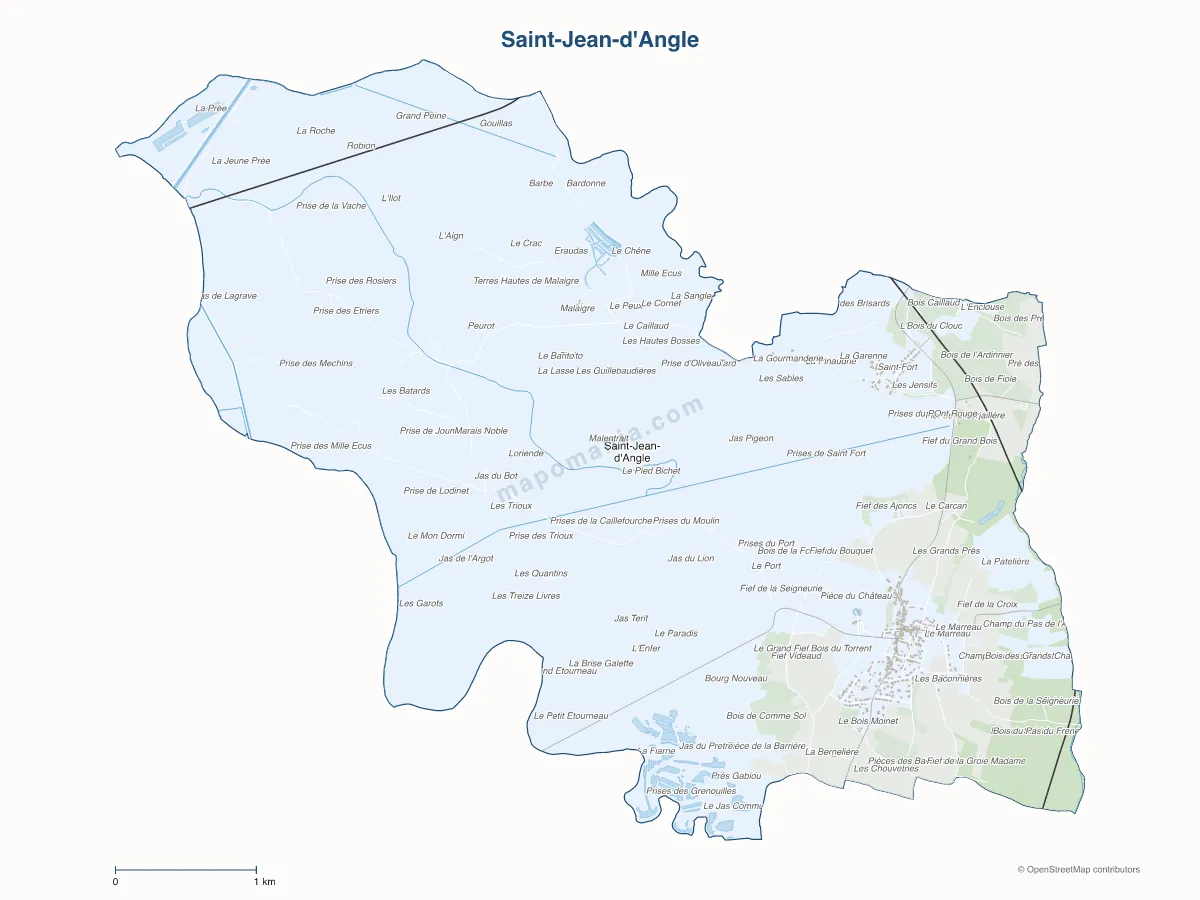 Carte de Saint-Jean-d'Angle à personnaliser