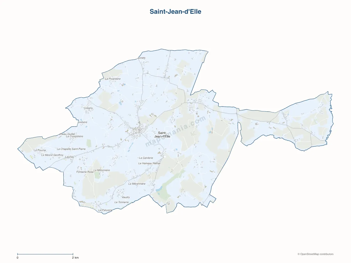 Carte de Saint-Jean-d'Elle à personnaliser