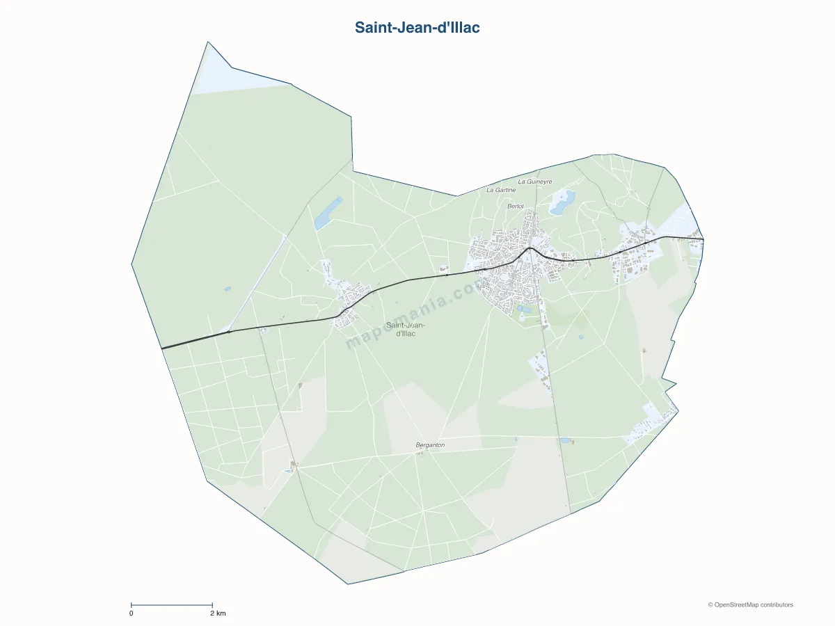 Carte de Saint-Jean-d'Illac à personnaliser