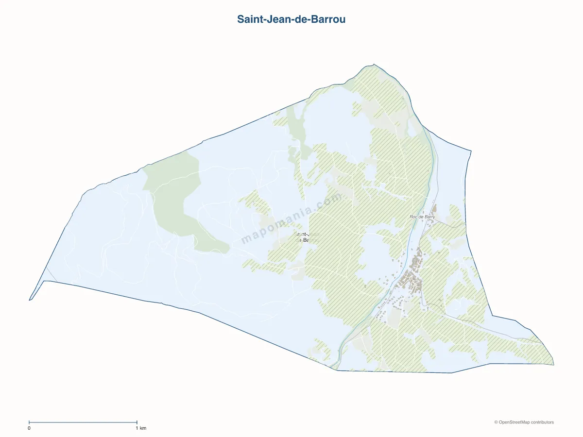 Carte de Saint-Jean-de-Barrou à personnaliser