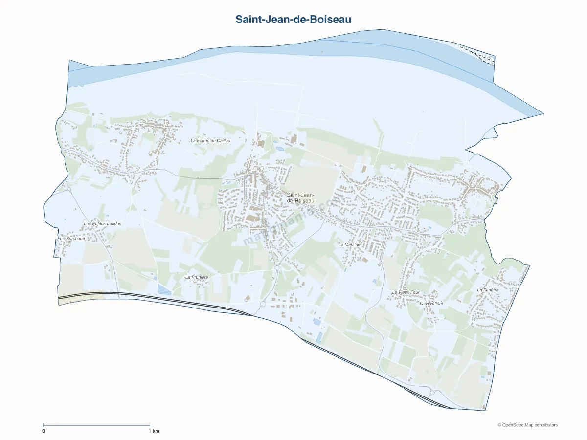 Carte de Saint-Jean-de-Boiseau à personnaliser