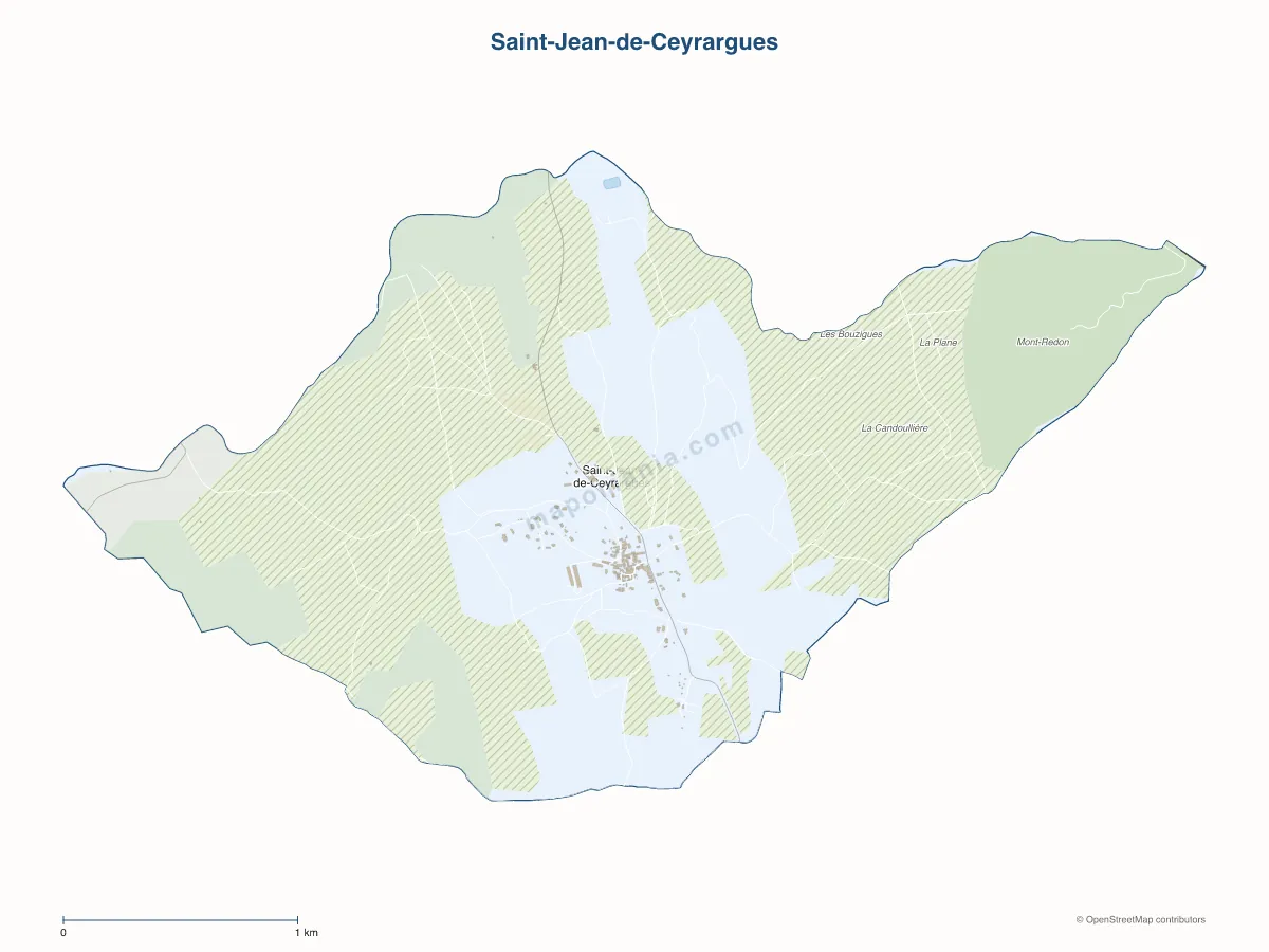 Carte de Saint-Jean-de-Ceyrargues à personnaliser