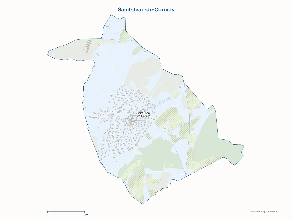 Carte de Saint-Jean-de-Cornies à personnaliser