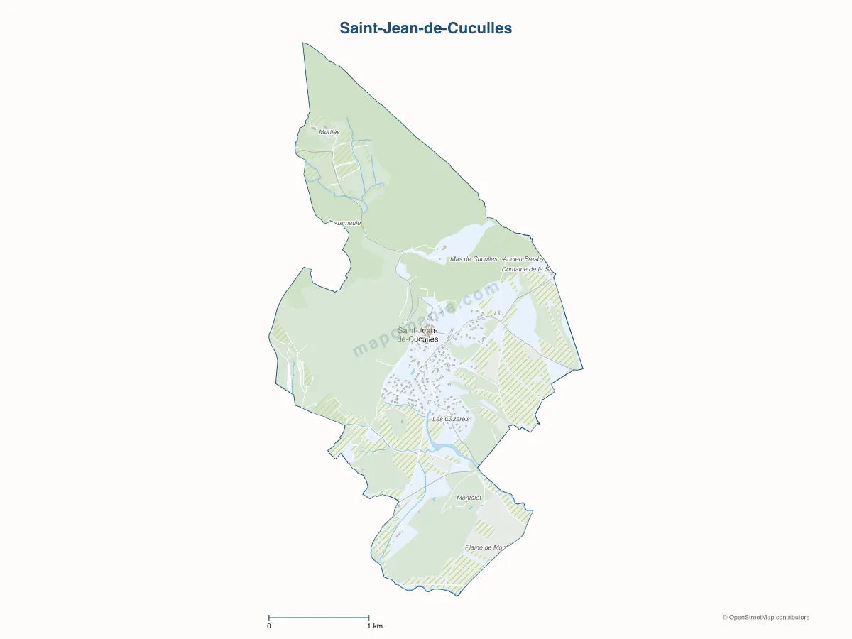 Carte de Saint-Jean-de-Cuculles à personnaliser