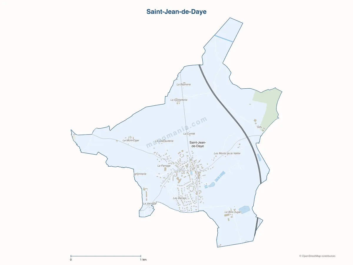 Carte de Saint-Jean-de-Daye à personnaliser