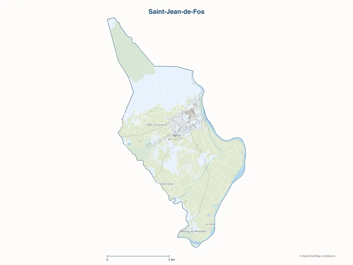 Carte de Saint-Jean-de-Fos à personnaliser