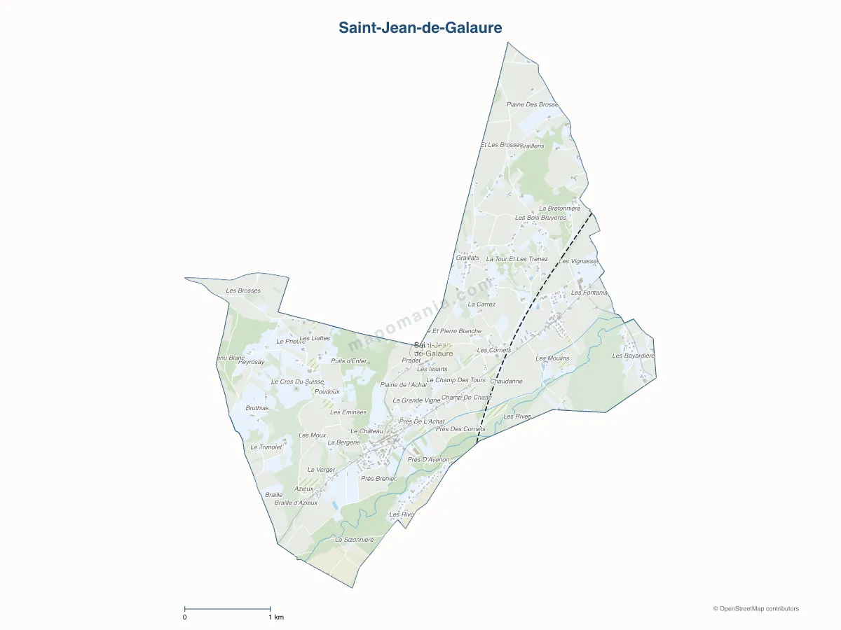 Carte de Saint-Jean-de-Galaure à personnaliser