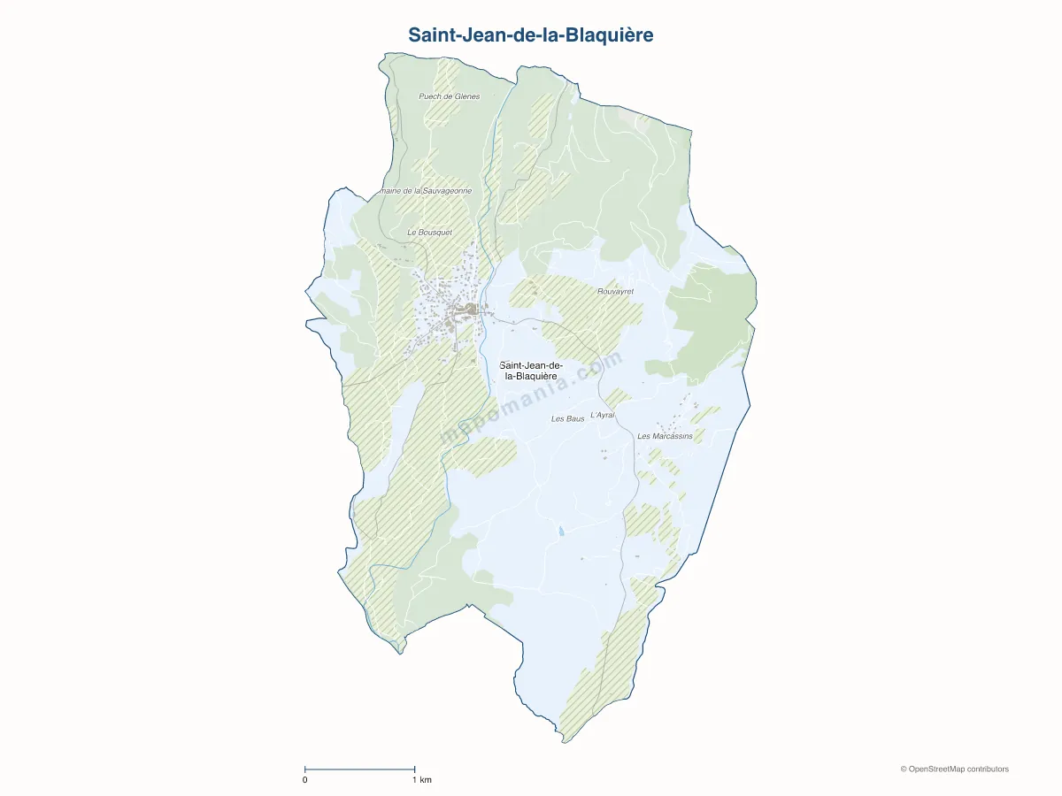 Carte de Saint-Jean-de-la-Blaquière à personnaliser