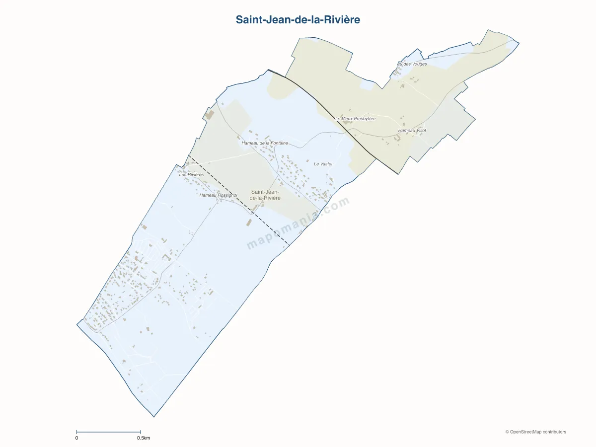 Carte de Saint-Jean-de-la-Rivière à personnaliser