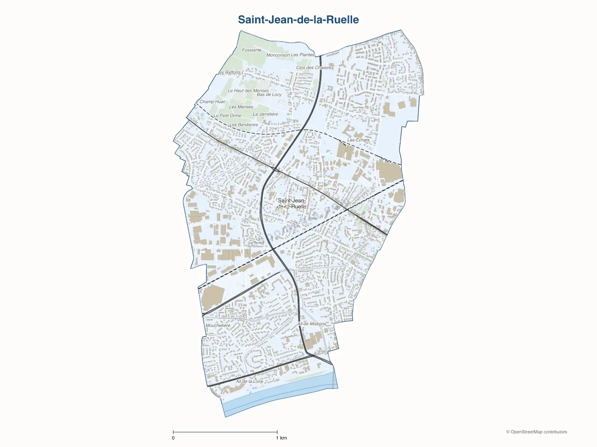 Carte de Saint-Jean-de-la-Ruelle à personnaliser