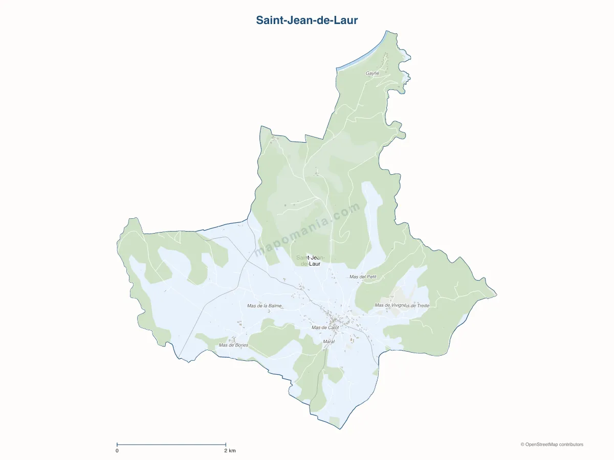 Carte de Saint-Jean-de-Laur à personnaliser