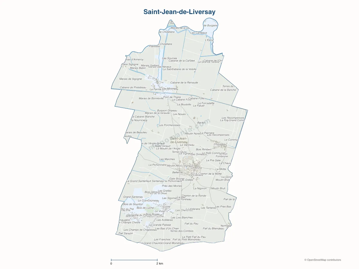 Carte de Saint-Jean-de-Liversay à personnaliser