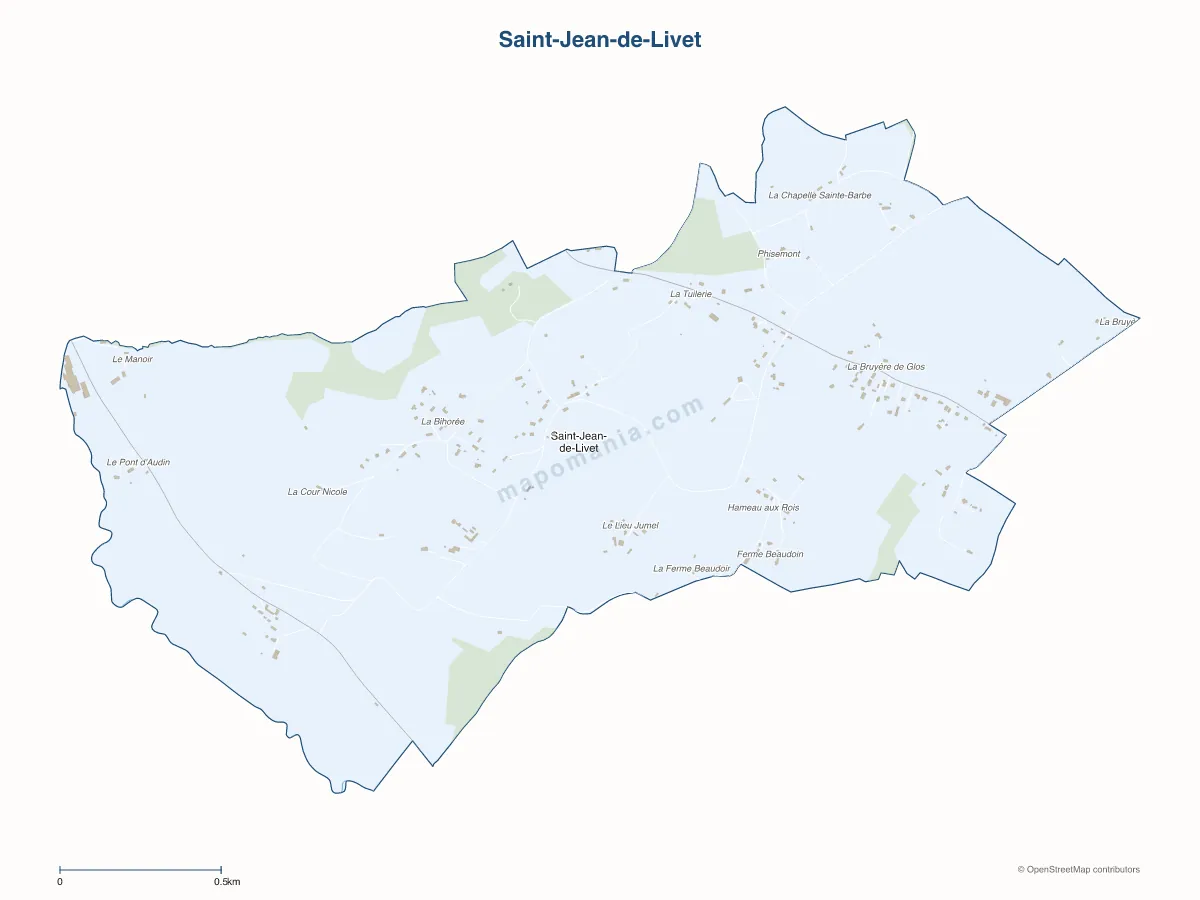 Carte de Saint-Jean-de-Livet à personnaliser