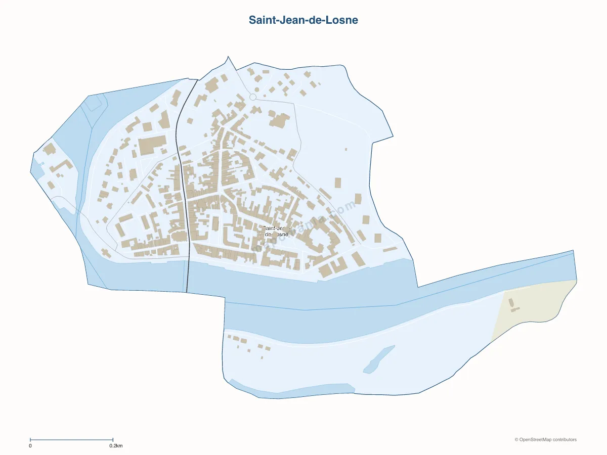 Carte de Saint-Jean-de-Losne à personnaliser