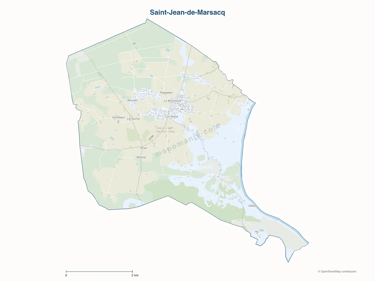 Carte de Saint-Jean-de-Marsacq à personnaliser