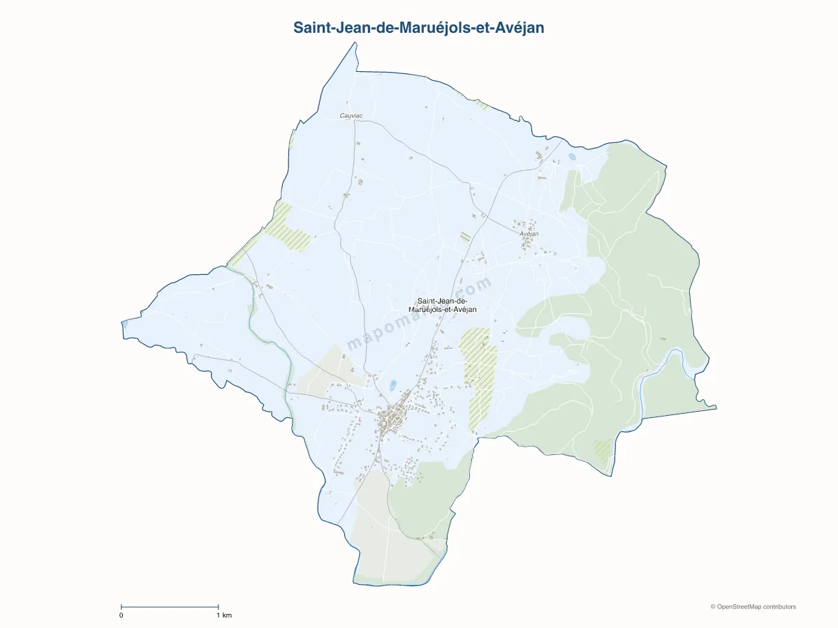 Carte de Saint-Jean-de-Maruéjols-et-Avéjan à personnaliser