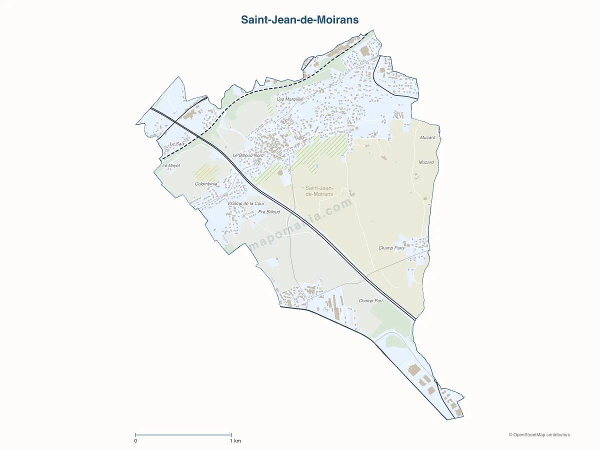 Carte de Saint-Jean-de-Moirans à personnaliser