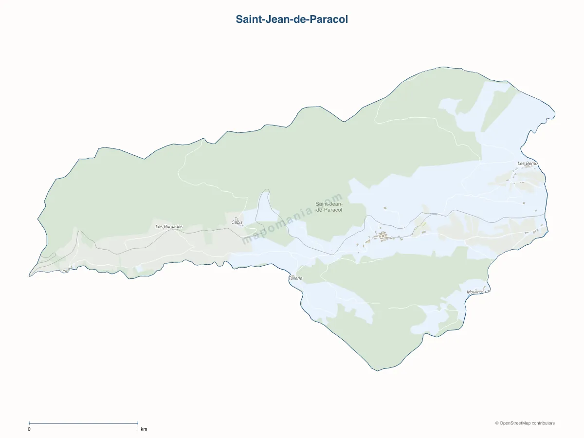 Carte de Saint-Jean-de-Paracol à personnaliser