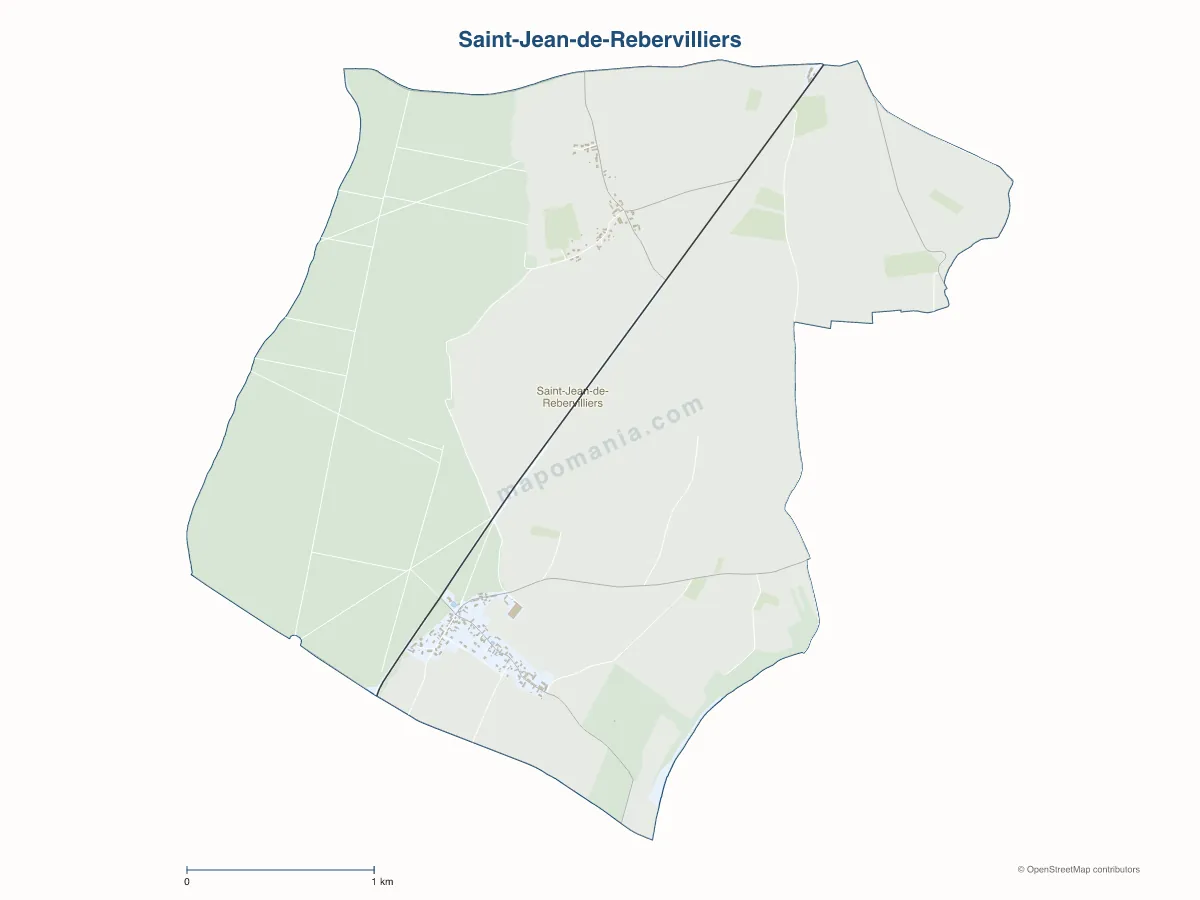 Carte de Saint-Jean-de-Rebervilliers à personnaliser