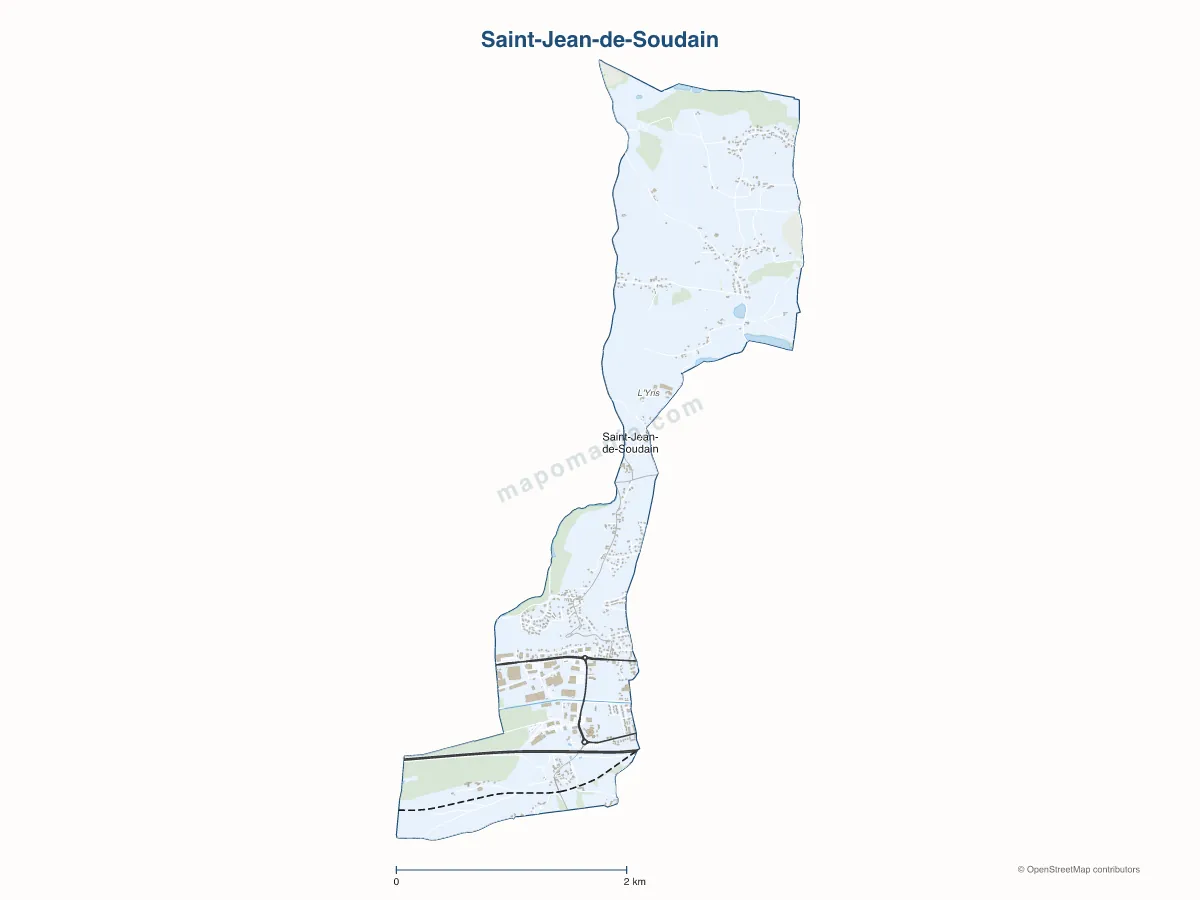 Carte de Saint-Jean-de-Soudain à personnaliser