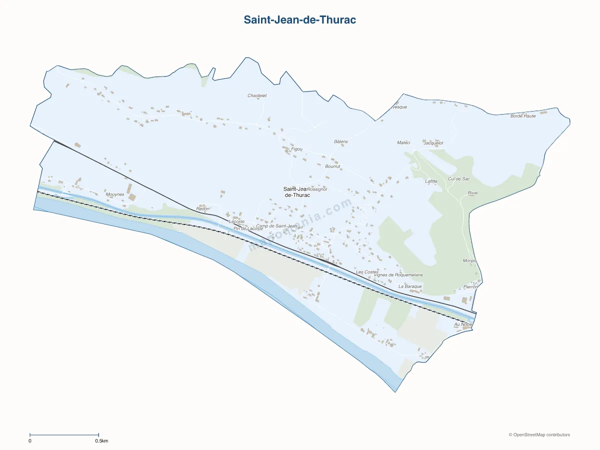 Carte de Saint-Jean-de-Thurac à personnaliser
