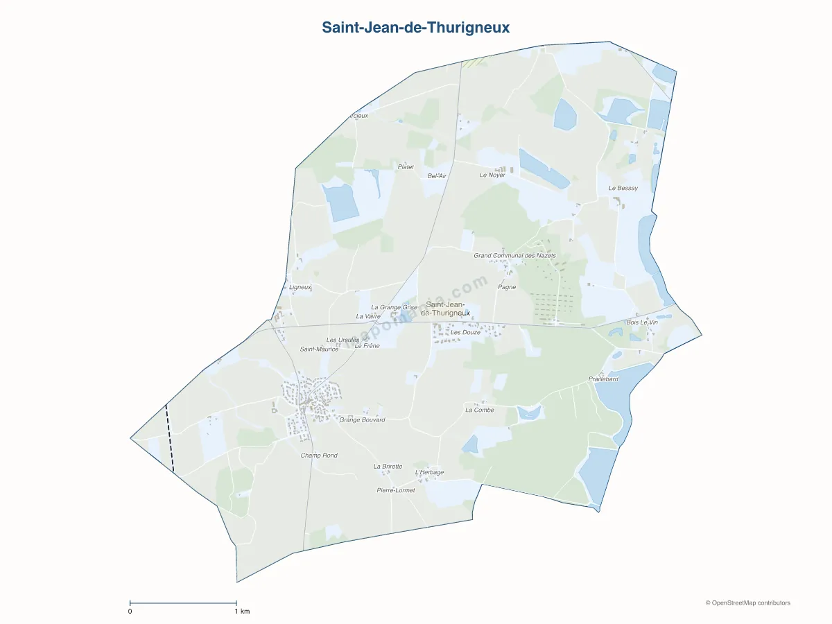 Carte de Saint-Jean-de-Thurigneux à personnaliser