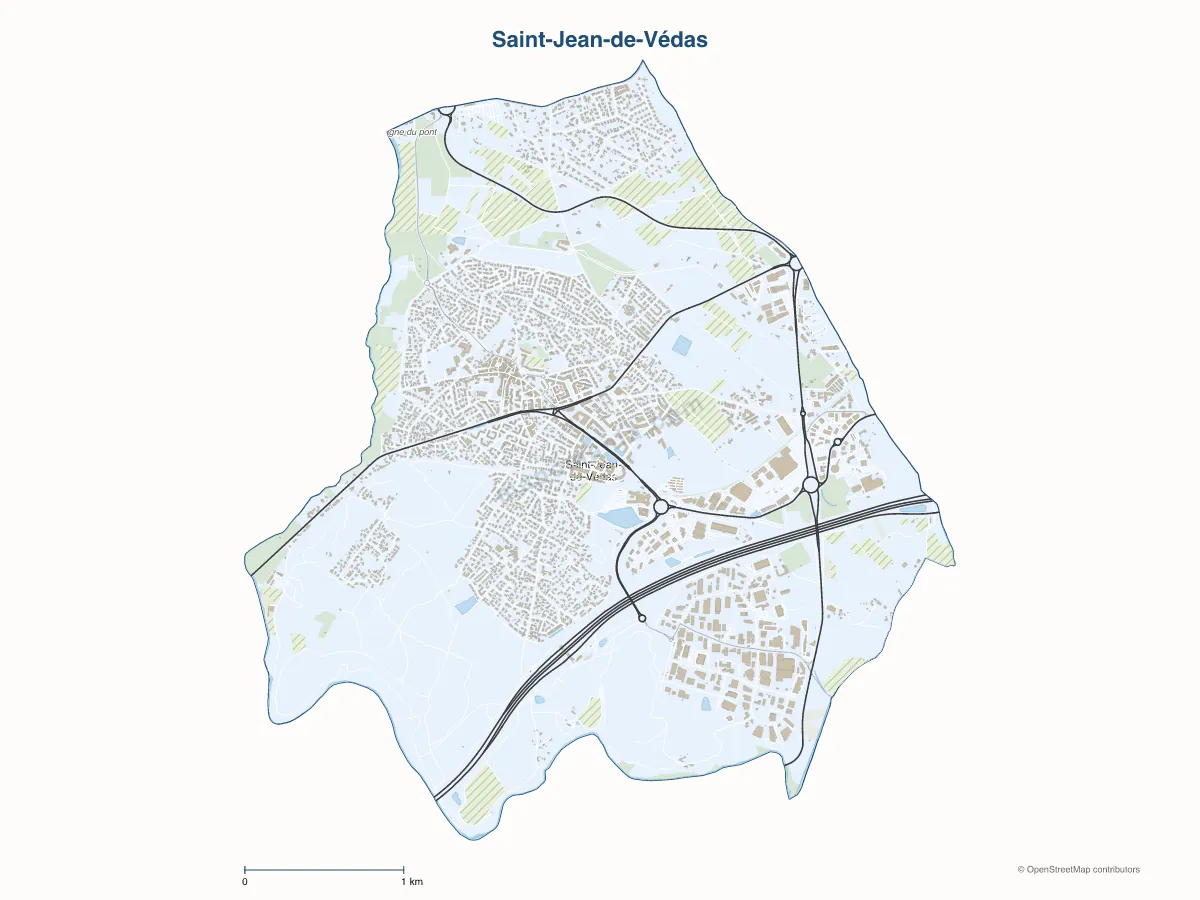 Carte de Saint-Jean-de-Védas à personnaliser