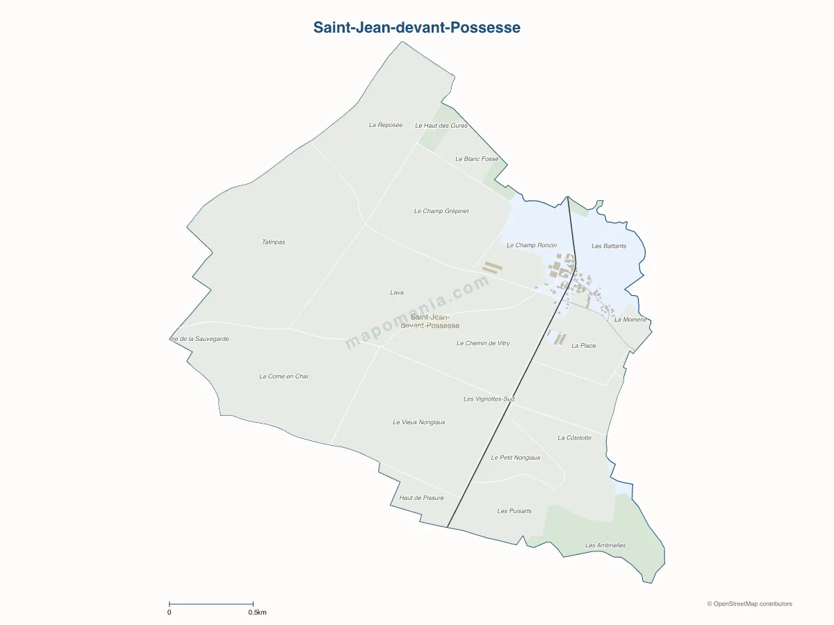 Carte de Saint-Jean-devant-Possesse à personnaliser