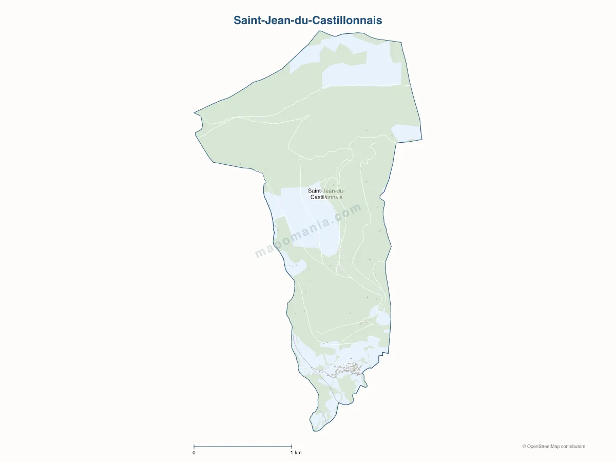 Carte de Saint-Jean-du-Castillonnais à personnaliser