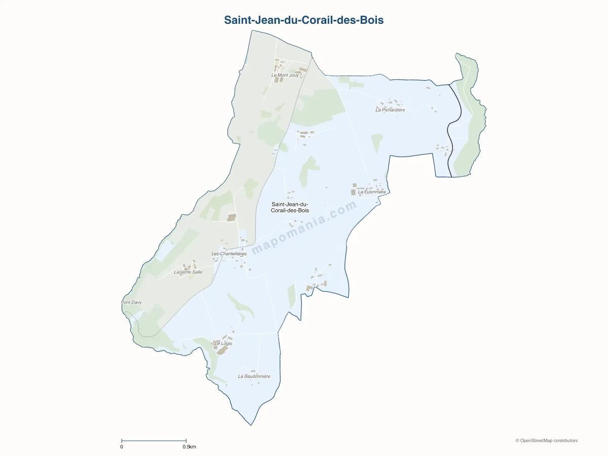 Carte de Saint-Jean-du-Corail-des-Bois à personnaliser