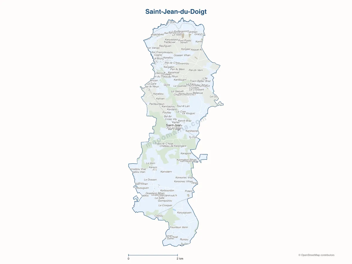 Carte de Saint-Jean-du-Doigt à personnaliser