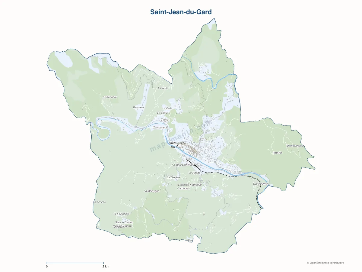 Carte de Saint-Jean-du-Gard à personnaliser