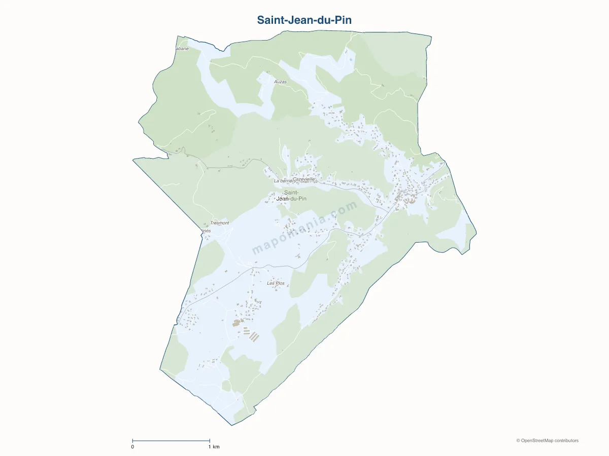 Carte de Saint-Jean-du-Pin à personnaliser