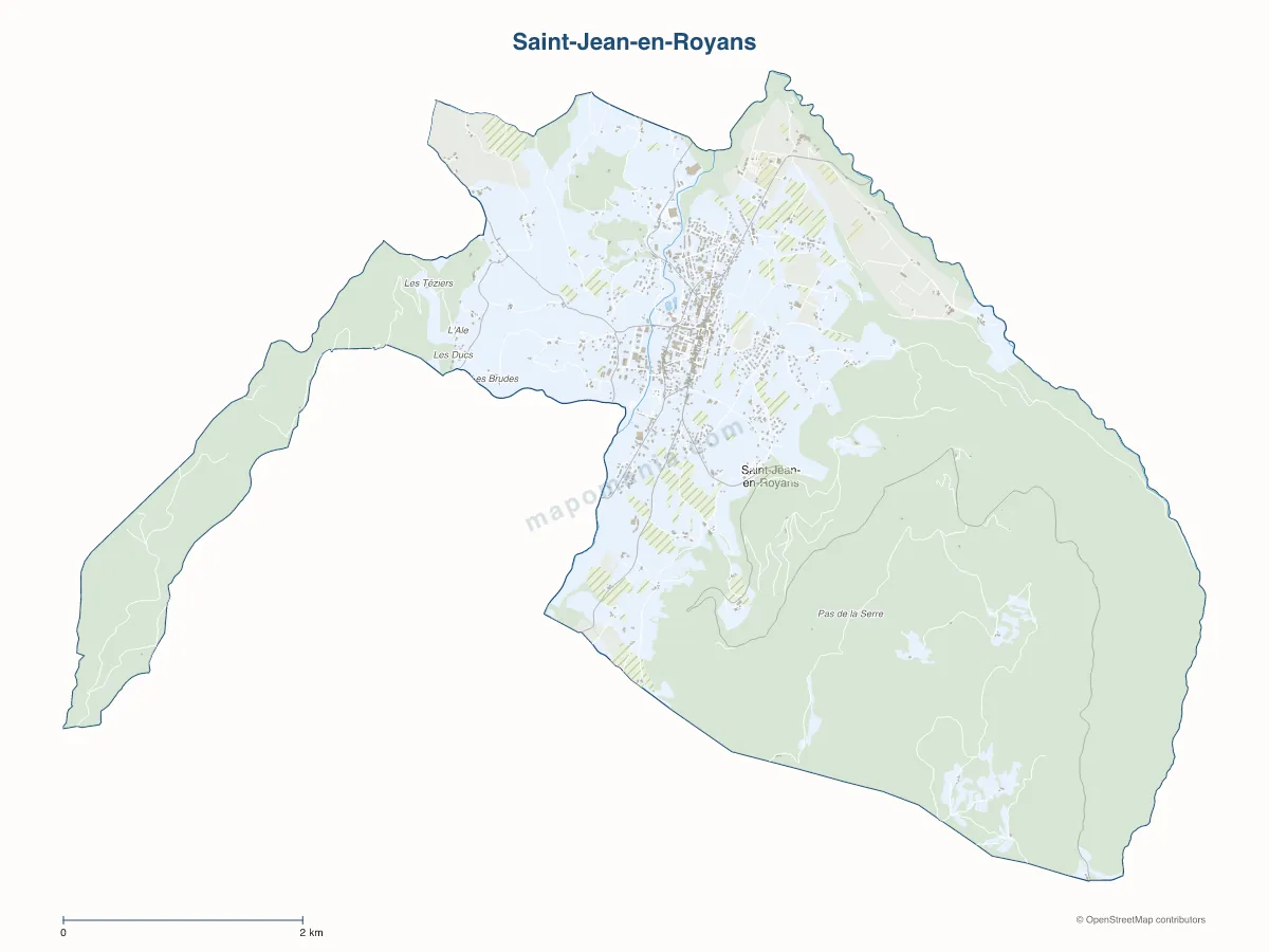 Carte de Saint-Jean-en-Royans à personnaliser