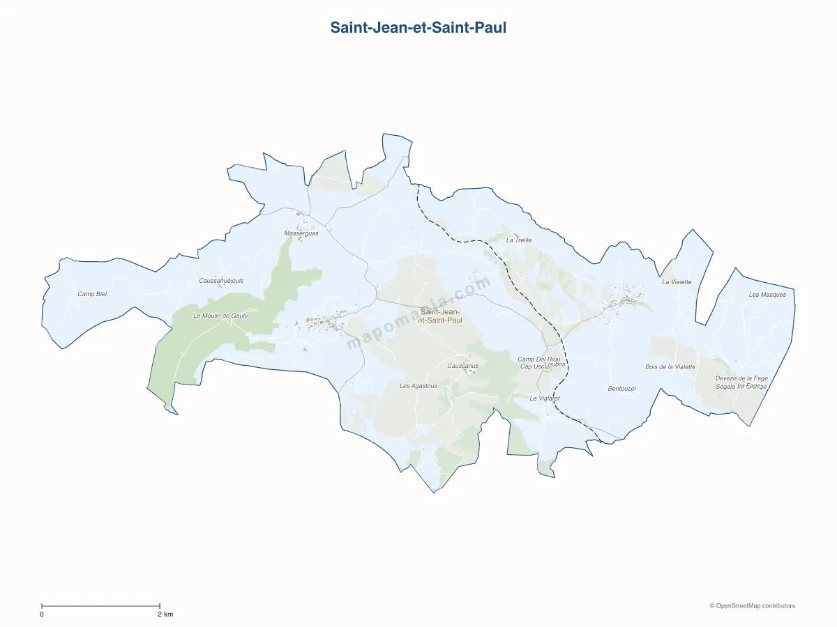 Carte de Saint-Jean-et-Saint-Paul à personnaliser