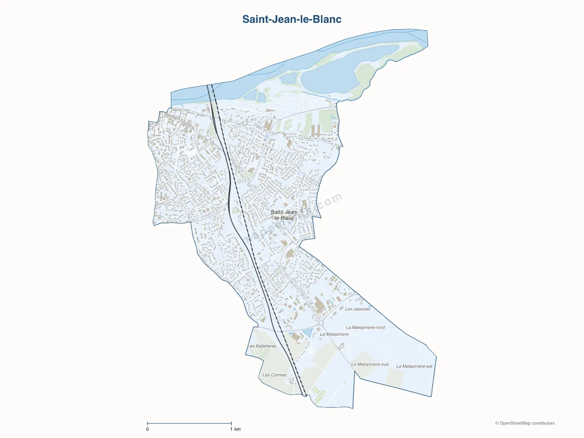 Carte de Saint-Jean-le-Blanc à personnaliser