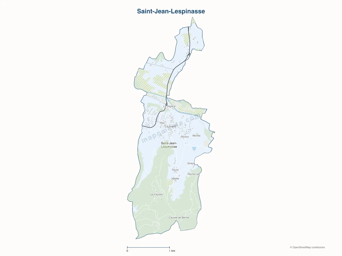 Carte de Saint-Jean-Lespinasse à personnaliser